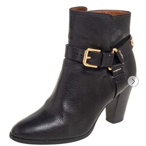Elegant Black Leather Ankle Boots
